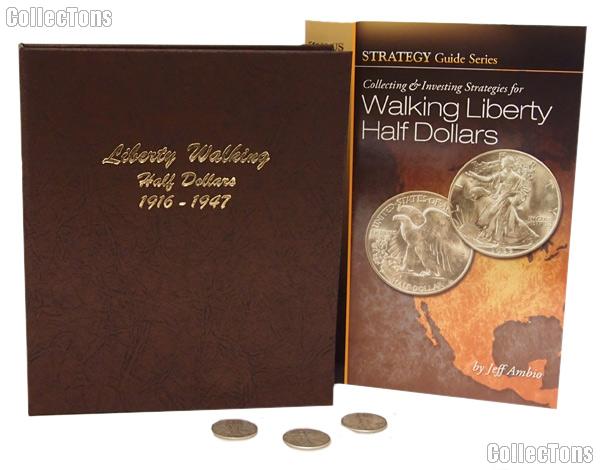 Walking Liberty Half Dollar Coin Collecting Starter Set with Album, Book, and Coins