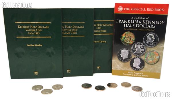 Kennedy Half Dollar Coin Collecting Starter Set with Folders, Book, and Coins