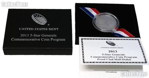 2013-S 5 Star Generals Proof Commemorative Clad Half Dollar Coin