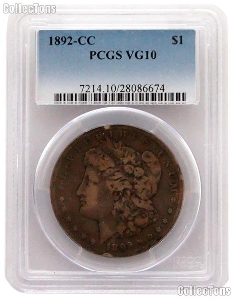 1892-CC Morgan Silver Dollar in PCGS VG 10