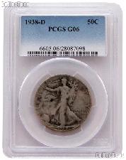 1938-D Walking Liberty Silver Half Dollar KEY DATE in PCGS G 6