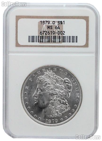 1879-O Morgan Silver Dollar in NGC MS 64