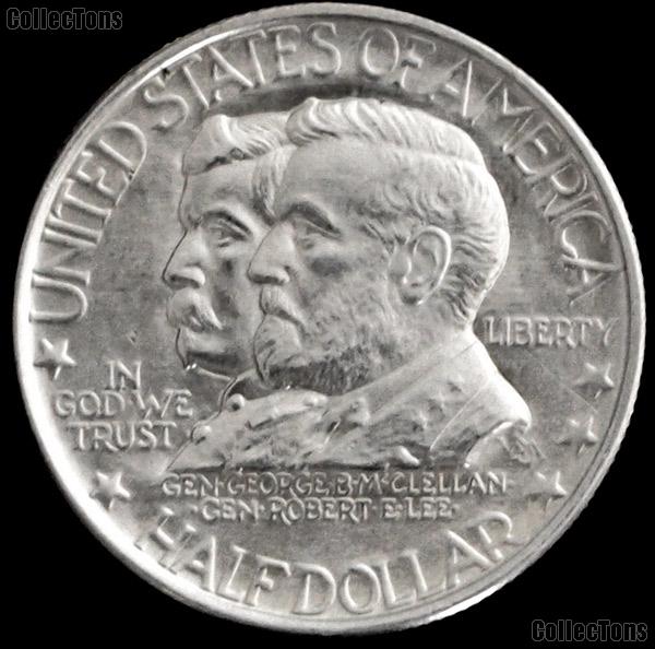 Battle of Antietam Anniversary Silver Commemorative Half Dollar (1937) in XF+ Condition