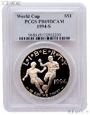 1994-S World Cup USA Commemorative Proof Silver Dollar in PCGS PR 69 DCAM