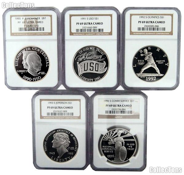 Mixed Pick Modern Commemorative PROOF Silver Dollar in NGC PF 69 Ultra Cameo