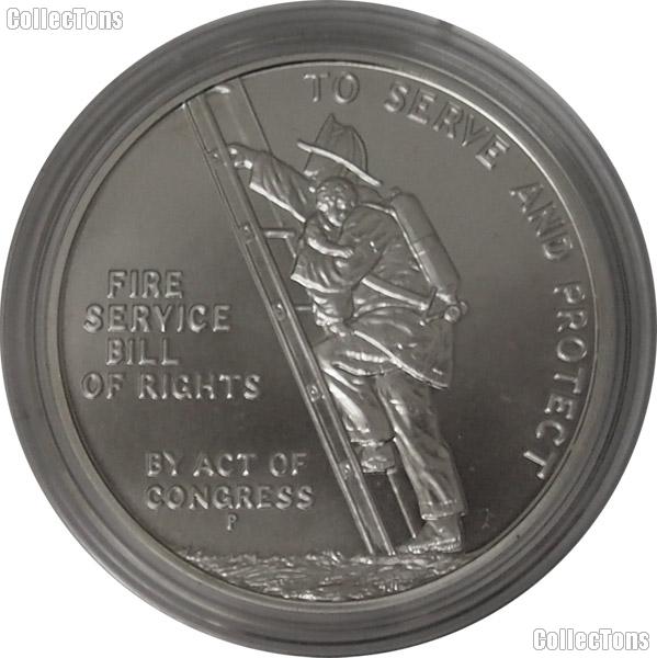 Ben Franklin Firefighters UNCIRCULATED 1 Oz Silver Medal 1992-P
