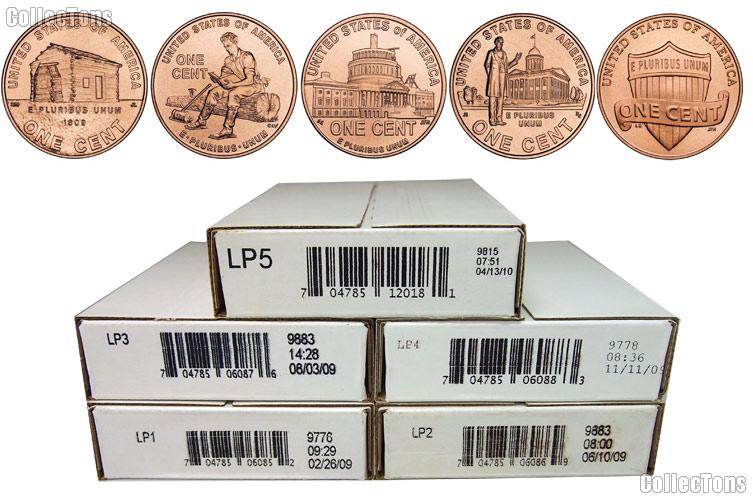 LINCOLN CENT-ROLLS OF 2009-MIXED COINS P&D-ALL 4 STAGES-1C PENNY 