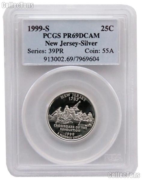 1999-S New Jersey PROOF Silver State Quarter in PCGS PR 69 DCAM