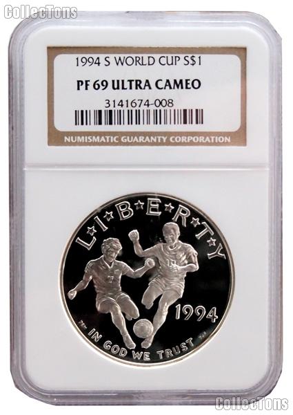 1994-S World Cup USA Commemorative Proof Silver Dollar in NGC PF 69 Ultra Cameo