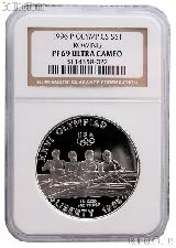1996-P Atlanta Olympic Games Centennial Rowing Commemorative Proof Silver Dollar in NGC PF 69 Ultra Cameo