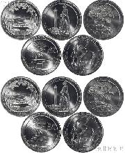 2013 National Park Quarters Complete Set P & D Uncirculated (10 Coins) NH, OH, NV, MD, SD