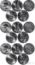 2013 National Park Quarters Complete Set P & D & S Uncirculated (15 Coins) NH, OH, NV, MD, SD