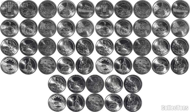2010-2013 National Park Quarters Complete Set P & D & S Uncirculated (50 Coins)