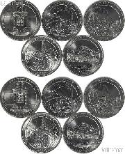 2010 National Park Quarters Complete Set P & D Uncirculated (10 Coins) AR, WY, CA, AZ, OR