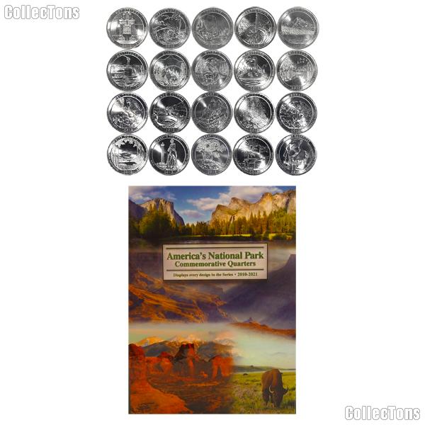 National Park Quarter Complete Set 2010-2014 (25 Coins) with Littleton Deluxe Folder