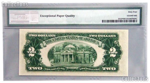 1953C Two Dollar Bill Red Seal Legal Tender Note STAR NOTE $2 in PMG Choice Uncirculated 64 EPQ