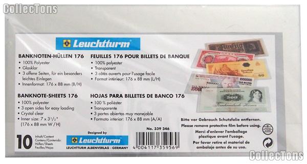 10 Bill Holders with Flap Archival Quality Medium and Large Currency by Lighthouse 7" x 3 1/2"