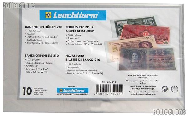 10 Bill Holders with Flap Archival Quality Large and Graded Currency by Lighthouse 8 1/4" x 5"