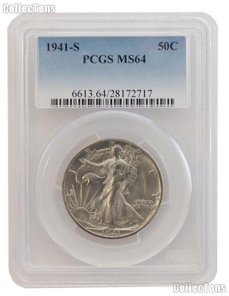 1941-S Walking Liberty Half Dollar in PCGS MS 64