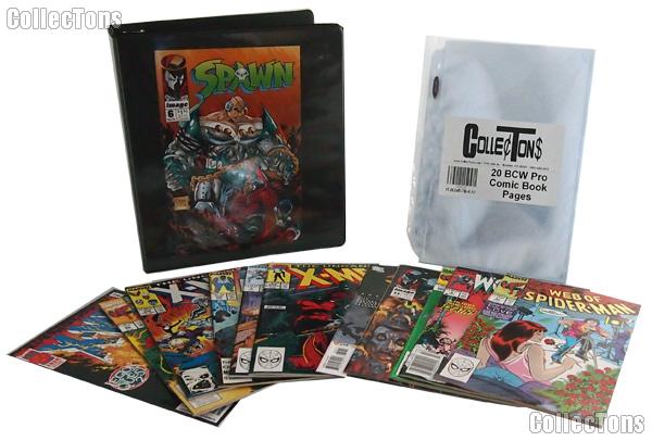 Comic Book Collecting Starter Set Kit with Binder, Pages, and Comics