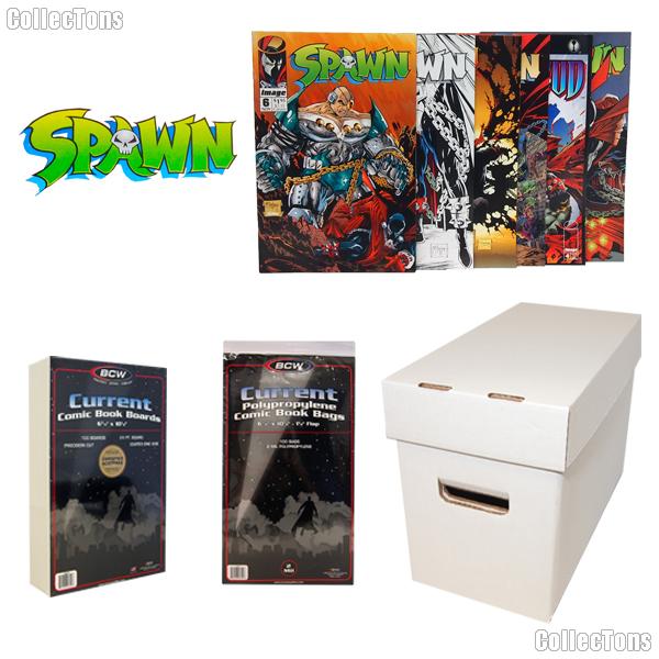 SPAWN Comic Book Collecting Starter Set Kit with Box, Boards, Bags, and Comics