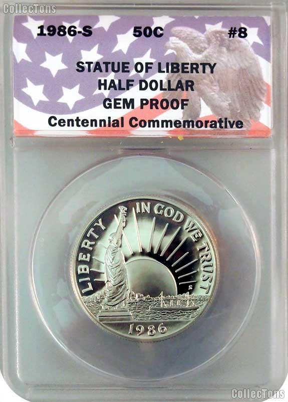 CollecTons Keepers #7 & #8: 1986 Statue of Liberty Centennial Commemorative Uncirculated and Proof Half Dollars Certified in Exclusive ANACS Holders