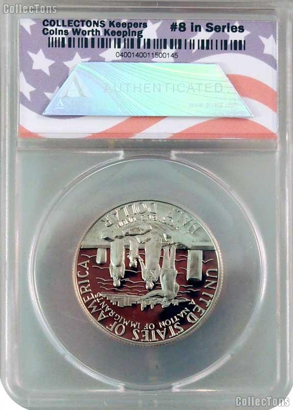 CollecTons Keepers #7 & #8: 1986 Statue of Liberty Centennial Commemorative Uncirculated and Proof Half Dollars Certified in Exclusive ANACS Holders