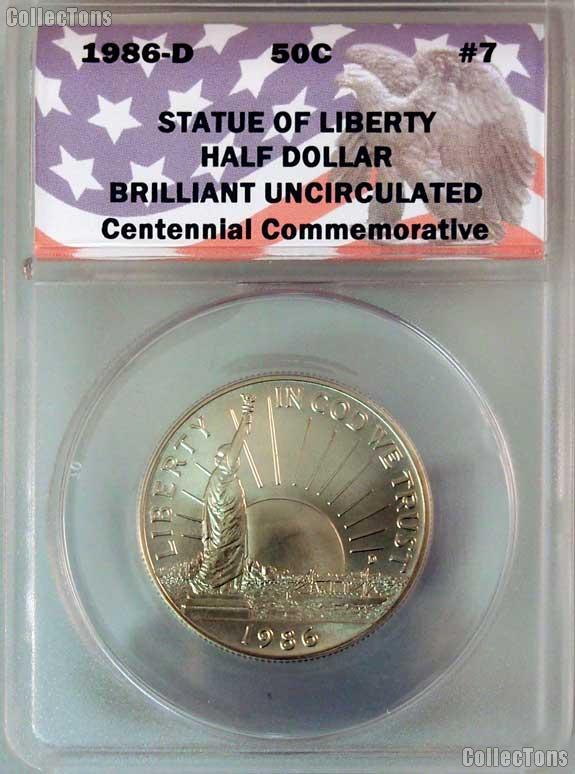 CollecTons Keepers #7 & #8: 1986 Statue of Liberty Centennial Commemorative Uncirculated and Proof Half Dollars Certified in Exclusive ANACS Holders