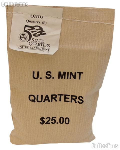 Unopened $25 U.S. Mint Bag of 2002-P Ohio State Quarters Uncirculated