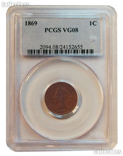 1869 Indian Head Cent in PCGS VG 8