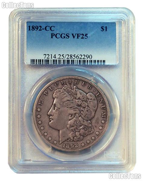 1892-CC Morgan Silver Dollar in PCGS VF 25