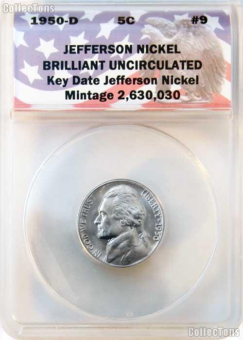 CollecTons Keepers #9: 1950-D Jefferson Nickel Certified in Exclusive ANACS Brilliant Uncirculated Holder