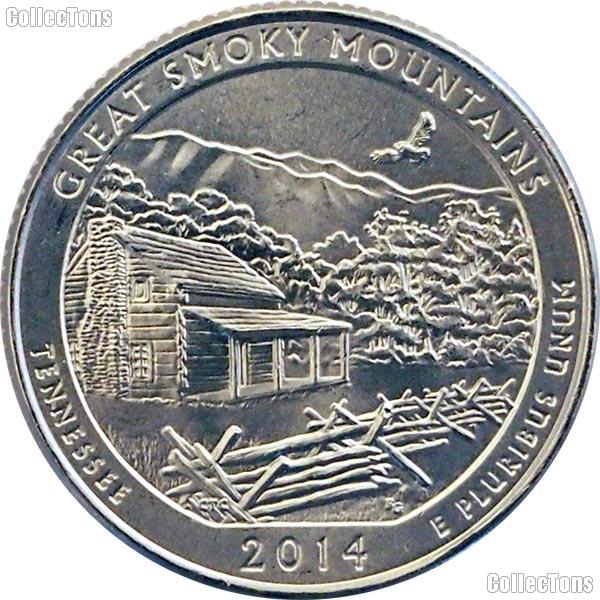 2014-S Tennessee Great Smoky Mountains National Park Quarter GEM BU America the Beautiful