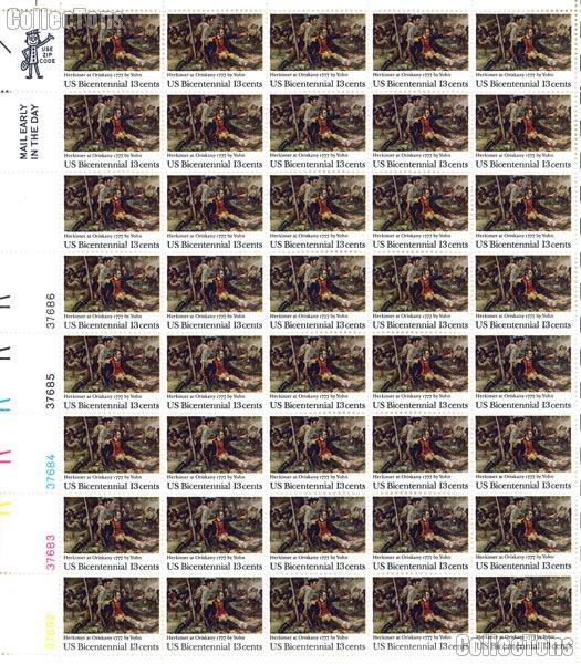 1977 American Bicentennial Issue - Battle of Oriskany 13 Cent US Postage Stamp MNH Sheet of 40 Scott #1722