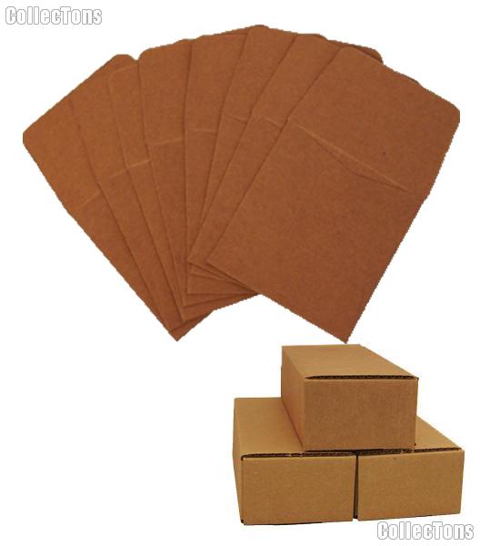 500 2x2 Brown Paper Coin Envelopes for Half Dollars