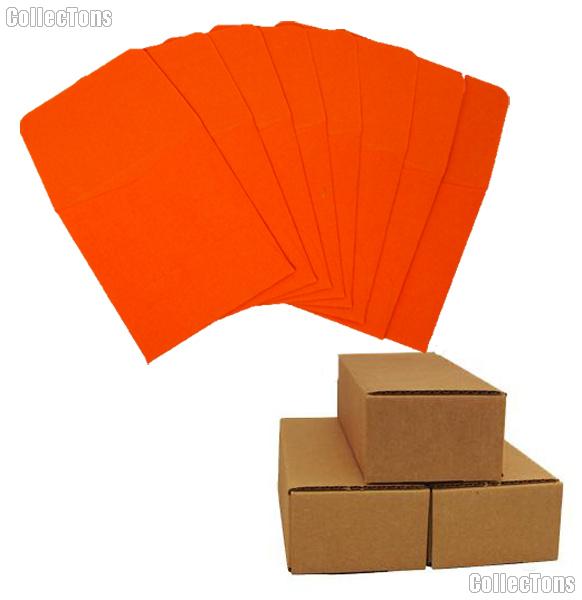 500 2x2 Orange Paper Coin Envelopes for Quarters
