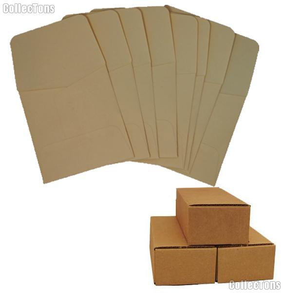 500 2x2 Kraft/Tan Paper Coin Envelopes for Large Dollars