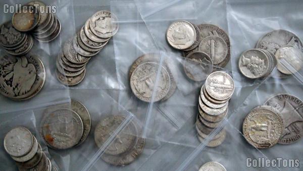 90% U.S. Silver Coins - Pre 1965 - $1 Face Value Lots