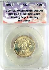 CollecTons Keepers #10 Sale: 2007 Washington Presidential Dollar Missing Edge Lettering