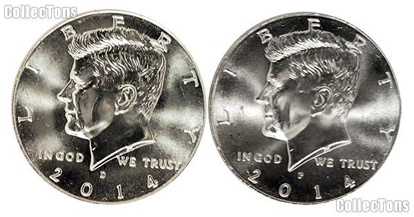 2014 P & D Kennedy Half Dollars GEM BU 2014 Kennedy Halves