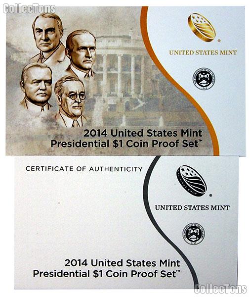 2014 U.S. Mint PRESIDENTIAL DOLLAR Proof Set OGP Replacement Box and COA