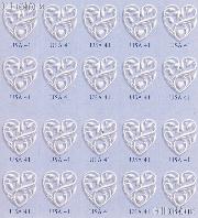 2007 United States Wedding Hearts 41 Cent US Postage Stamp Unused Sheet of 20 Scott #4151