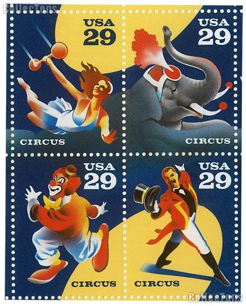 1993 Circus -  29 Cent US Postage Stamp MNH Sheet of 40 Scott #2750 - #2753