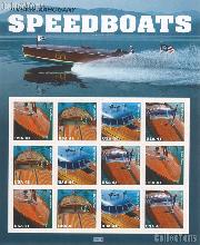 2007 United States Speedboats 41 Cent US Postage Stamp Unused Sheet of 12 Scott #4160 - #4163
