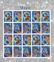 2007 United States Magic - Art of Disney 41 Cent US Postage Stamp Unused Sheet of 20 Scott #4192 - #4195