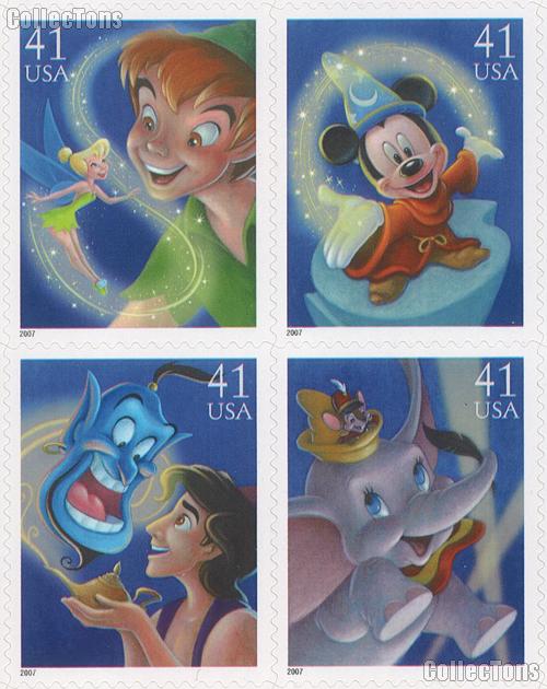 2007 United States Magic - Art of Disney 41 Cent US Postage Stamp Unused Sheet of 20 Scott #4192 - #4195