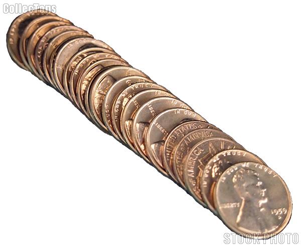 1959-D Lincoln Memorial Cent - BU Red 50-Coin Roll