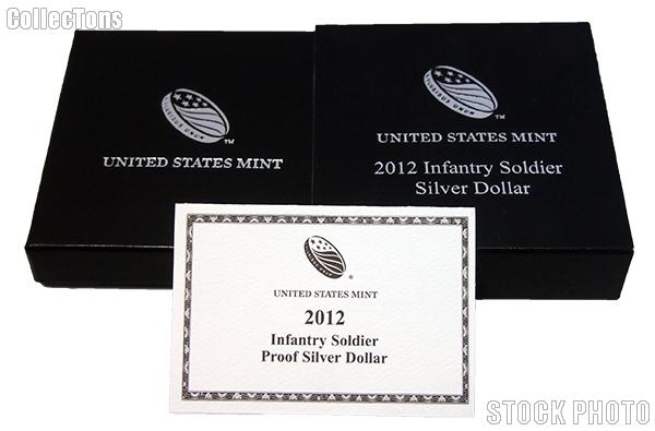 2012-W Infantry Soldier Commemorative Proof Silver Dollar OGP Replacement Box and COA