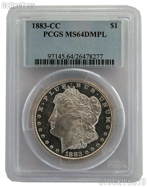 1883-CC Morgan Silver Dollar in PCGS MS 64 DMPL