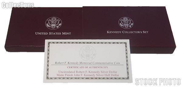 1998 Robert F. Kennedy Memorial Commemorative Uncirculated Two-Coin Set OGP Replacement Box and COA